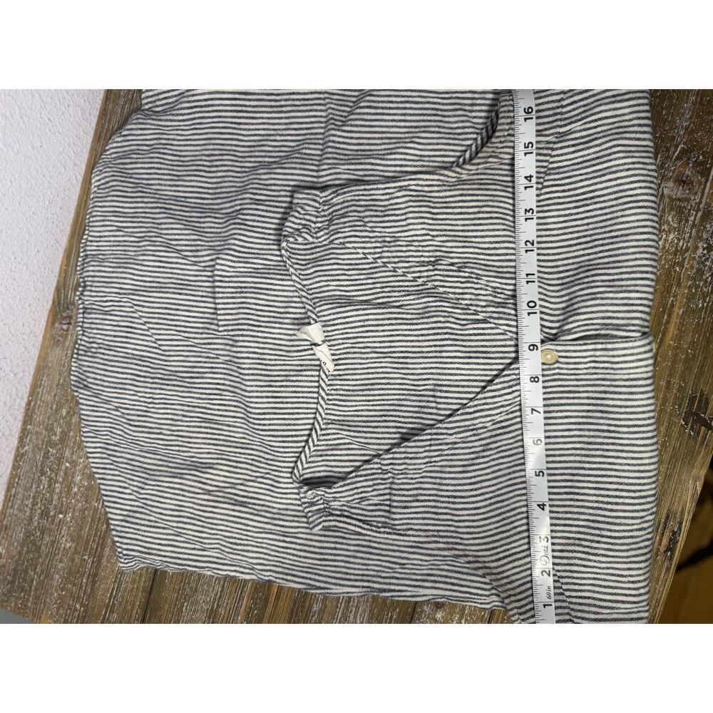 Gap Dress Stripe Button Front V-Neck Sleeveless Lightweight Linen Black Womens S - Picture 9 of 10